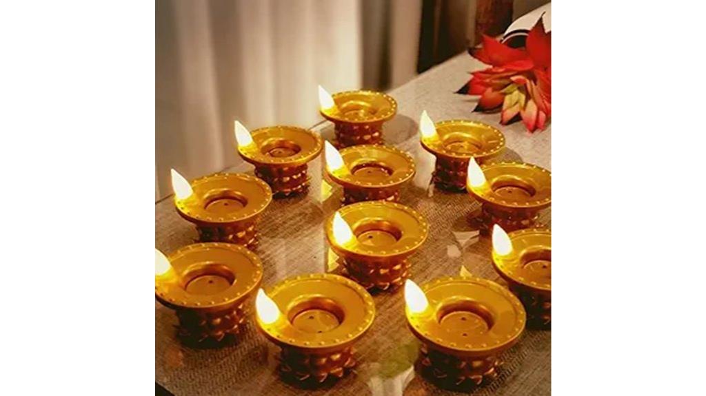 twelve diwali lamp decor