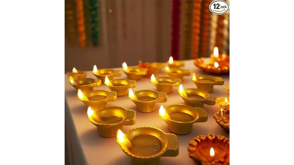 twelve diyas lamp decorations