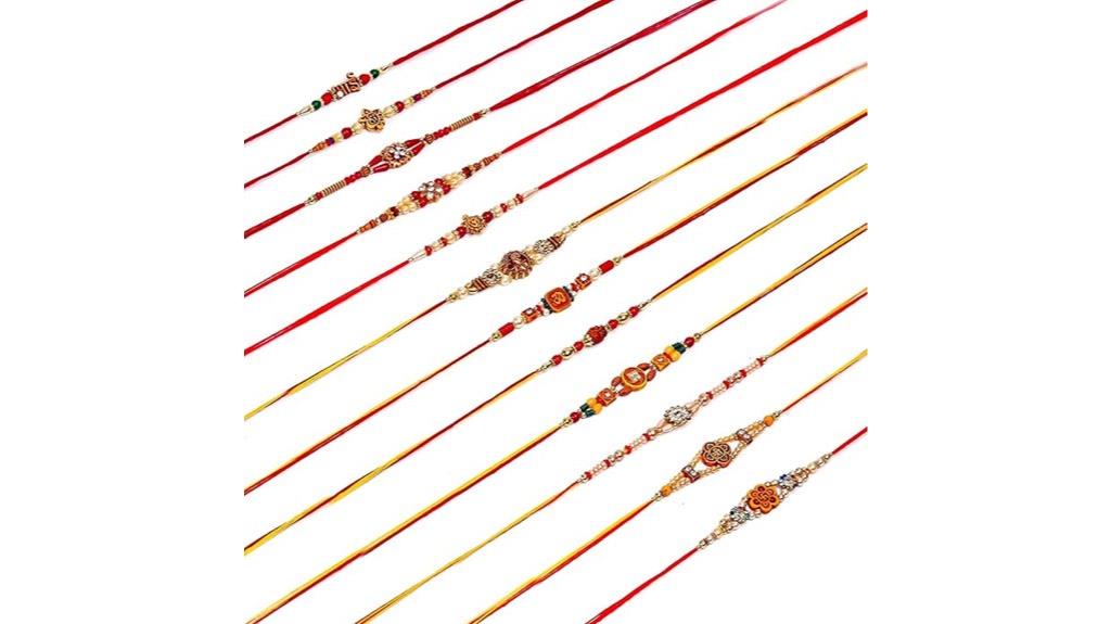 twelve rakhis with cards