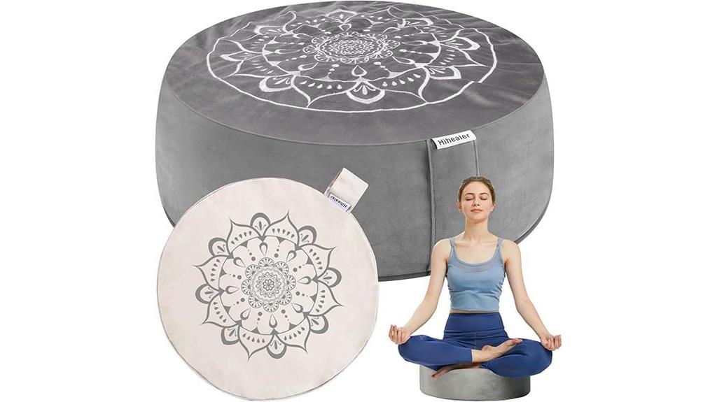 velvet covered meditation cushion