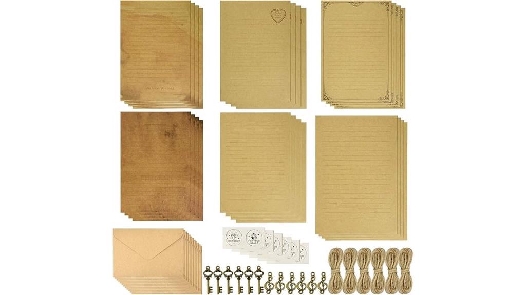 vintage 6 piece stationery set