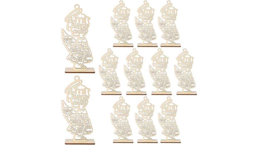 wooden baptism table centerpieces