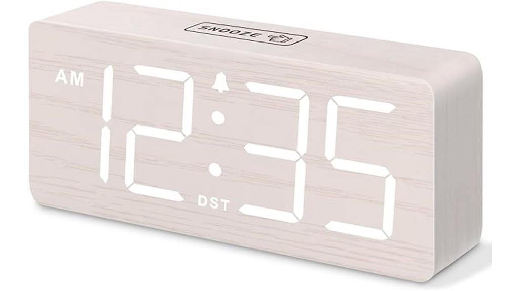 wooden bedroom alarm clock