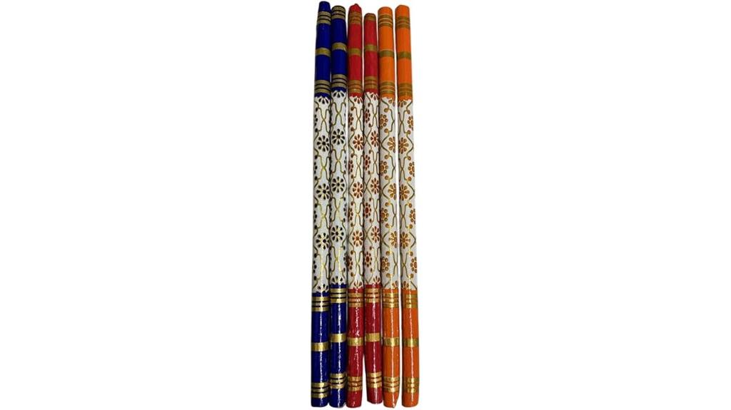 wooden dandiya sticks set