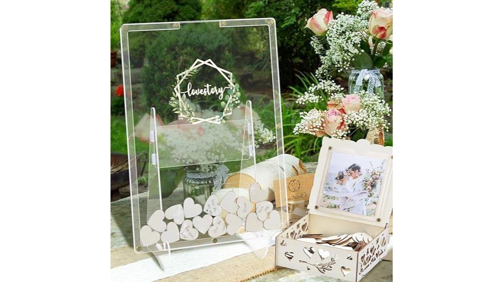 wooden heart guest book