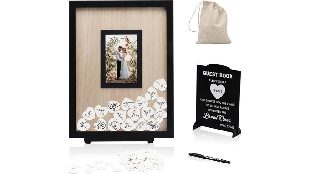 wooden hearts guest book