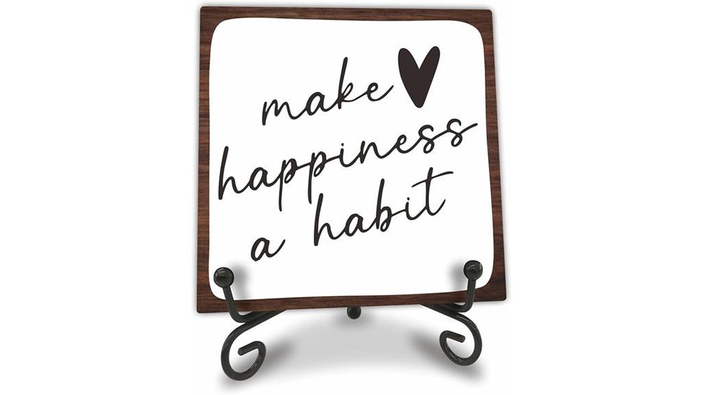 wooden inspirational desk sign