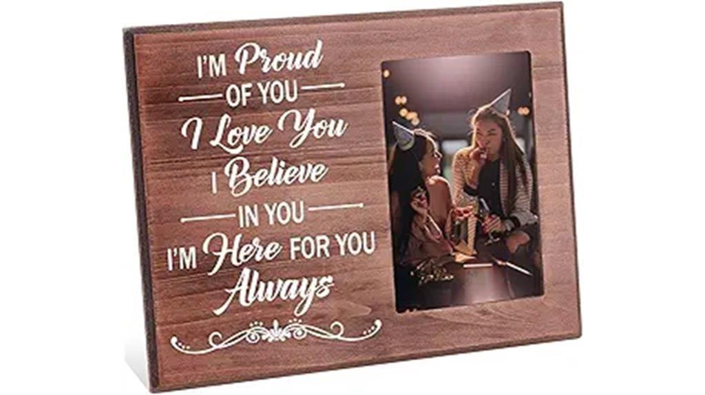 wooden inspirational photo frame