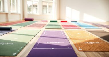 yoga mats with alignment lines
